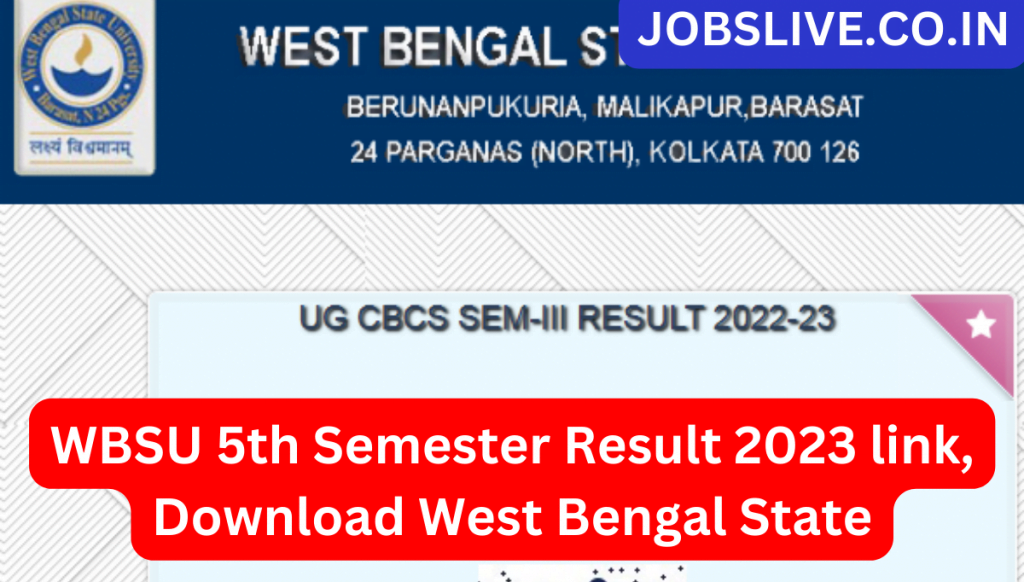 WBSU 5th Semester Result 2023 link, Download West Bengal State
