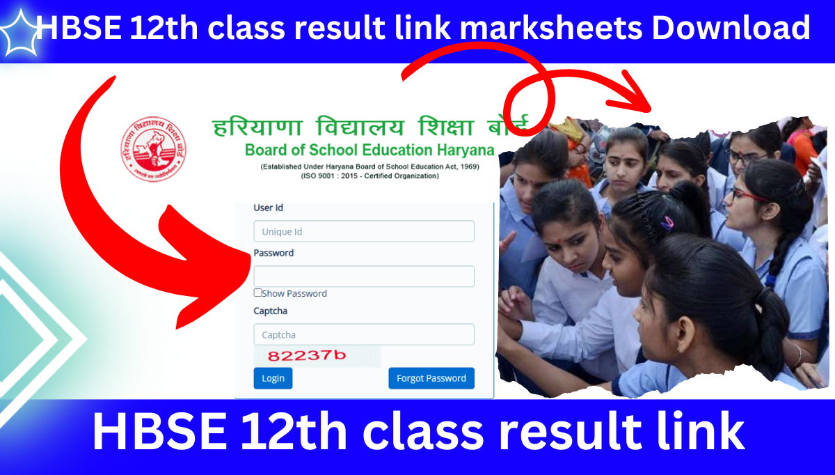 HBSE 12th class result link 2023, marksheets Download