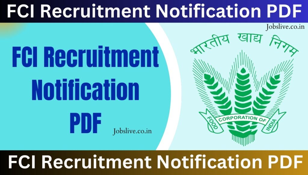 FCI Recruitment 2024 Notification PDF