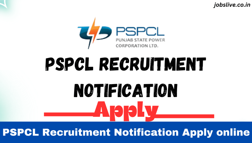 PSPCL Recruitment 2024 Notification Apply online