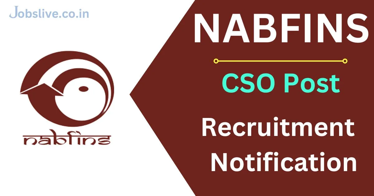 NABFINS Recruitment 2024 Notification PDF: Apply Now for CSO Post